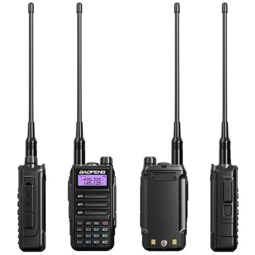 Рация Baofeng UV-16 PROЧерная / Портативная радиостанция для охоты и рыбалки с аккумулятором на 1800 мА*ч и радиусом до 10 км / UHF; VHF; IP68