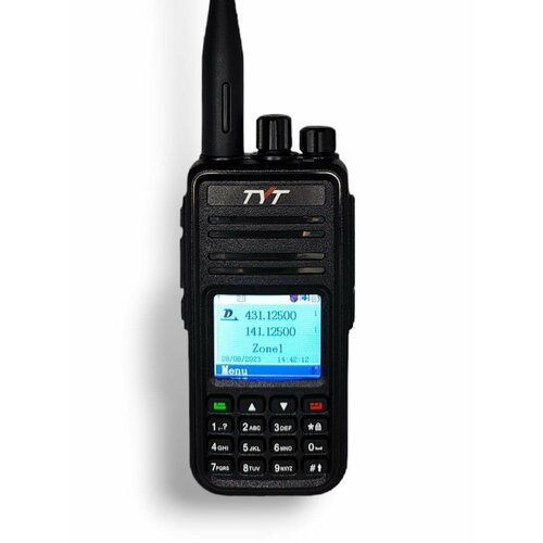 Портативная радиостанция TYT MD-UV380 DMR / Черная с радиусом до 12 км / UHF; VHF